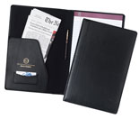 black bonded leather legal size padholder with inside document pocket